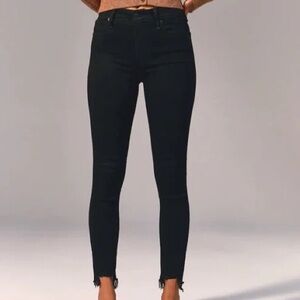 Abercrombie High Rise Super Skinny Ankle Jeans in Black